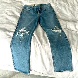 Agolde mia jean mid-rise straight organic denim